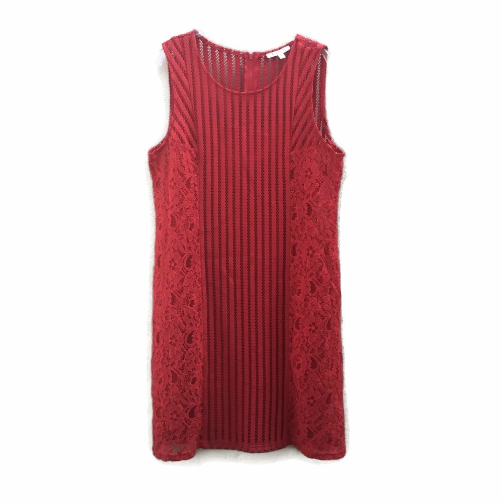 Womens Dress Shift size 14 Red Stretch Lace New wot